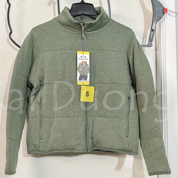 Three Dots Jackets & Blazers - Three Dots Ladies' Quilted Jacket IN GREEN